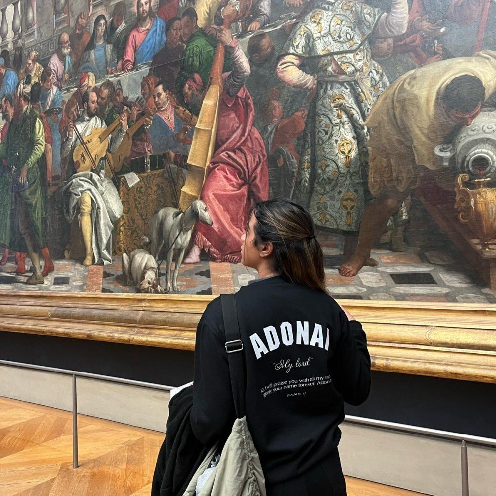 Sweatshirt Preta Cardada Adonai  